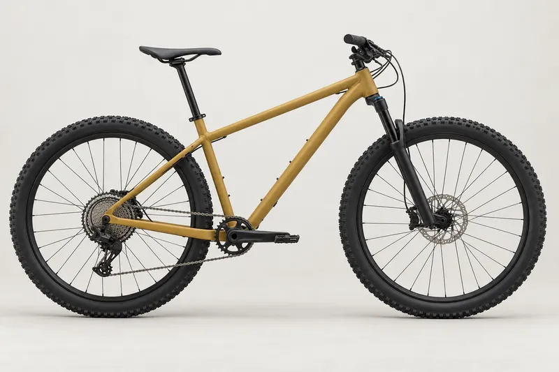 Ilustração da bike Serra, Mountain bike, na cor ocre, vista de lado